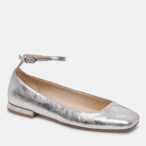 DOLCE VITA BALLET FLATS SILVER DISTRESSED LEATHER
